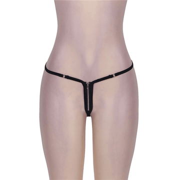 Women's Sexy T-back Panties with Zipper Crotch / Stretchy Micro G-String Bikini / Erotic Underwear - EVE's SECRETS